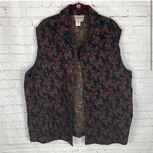 Coldwater Creek Tapestry Butterfly Vest Size 2X